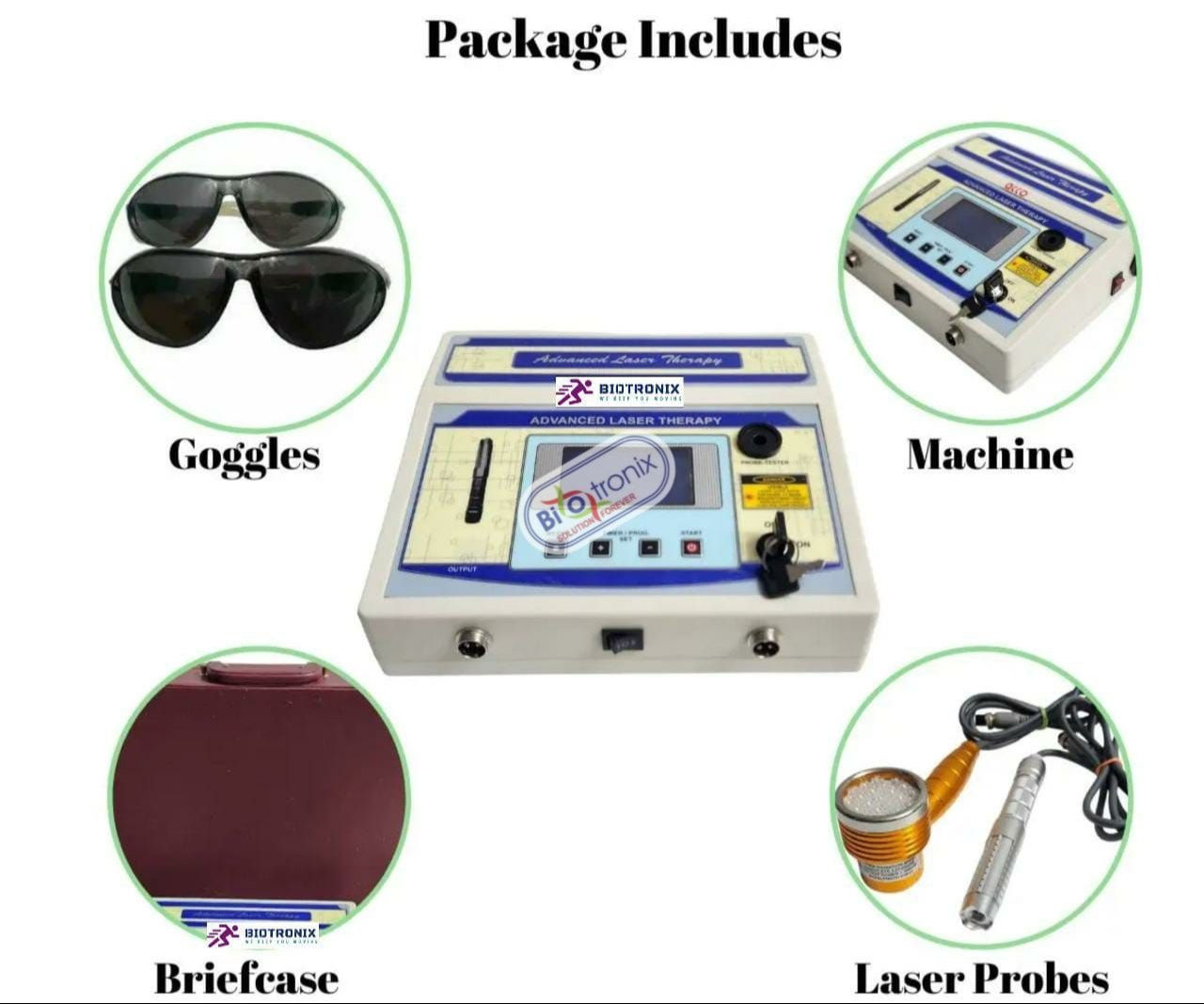 Physiotherapy Laser Pain Relief Equipment with Dual Probes Digital LCD Based Biotronix