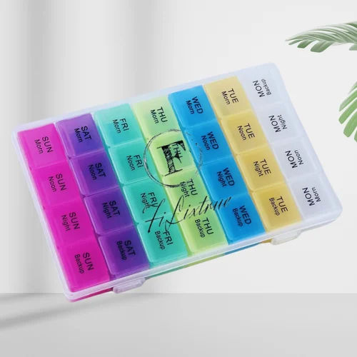 7 Days Medicine Plastic Box - Color: Multicolor