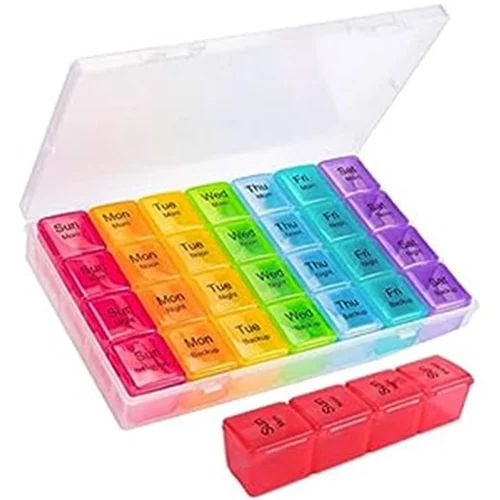 7 Days Plastic Pill Box - Color: Multicolor