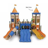 Kids Outdoor Multi Activity Set - Powder-coated Steel Frame, 12ft X 8ft X 7ft, Multi-color | Slides, Swings, Ladders, Tunnels, En71/astm Compliant