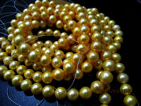 Natural Golden Pearl  5mm Round Beads Sold Per Strand 5 inches Long