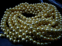 Pearl beads Golden Color Round beads 6 to 7mm Strand 15 to 16 inch Long