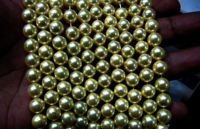 Pearl beads Golden Color Round beads 6 to 7mm Strand 15 to 16 inch Long