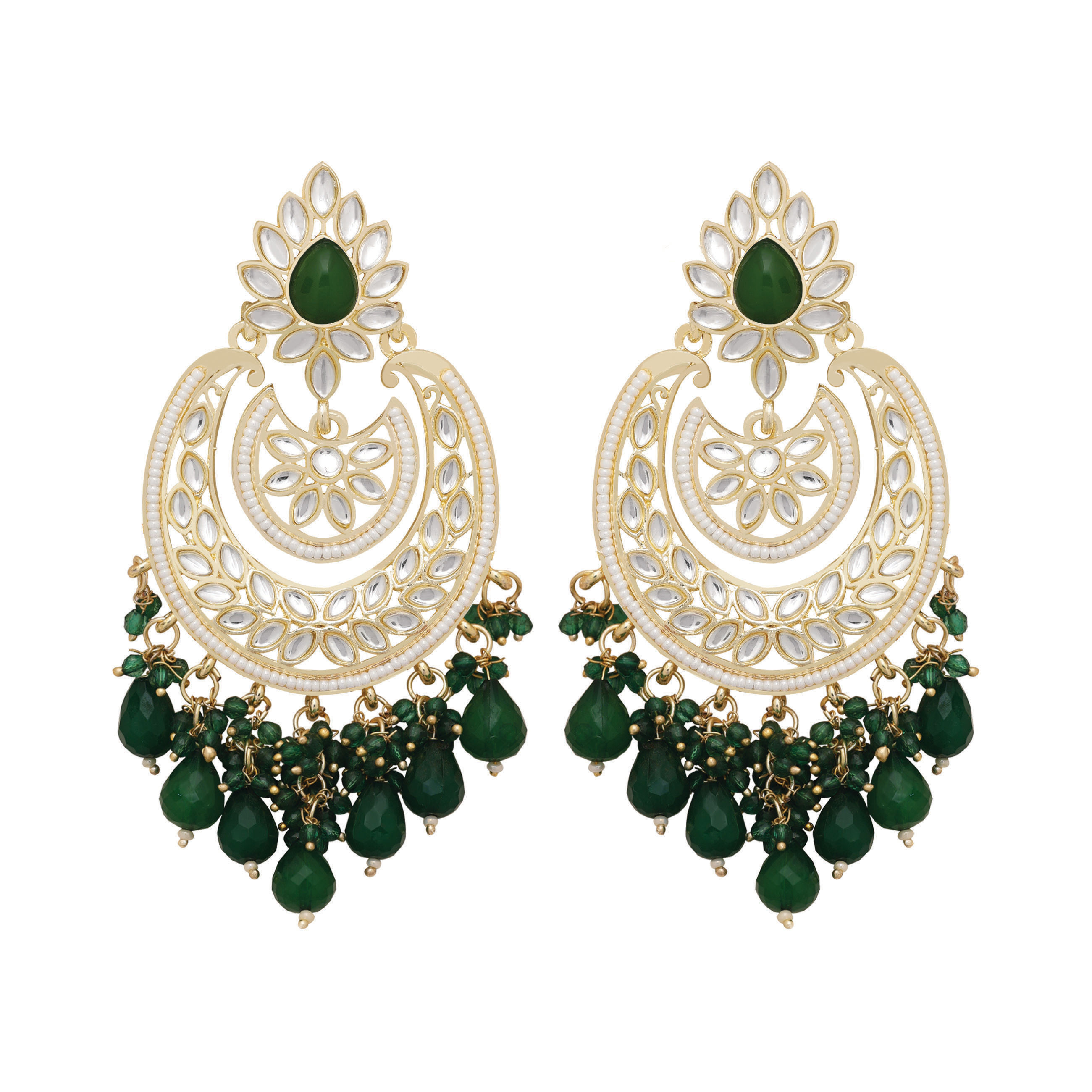 Royal Chandbali Splendor Kundan Earrings....