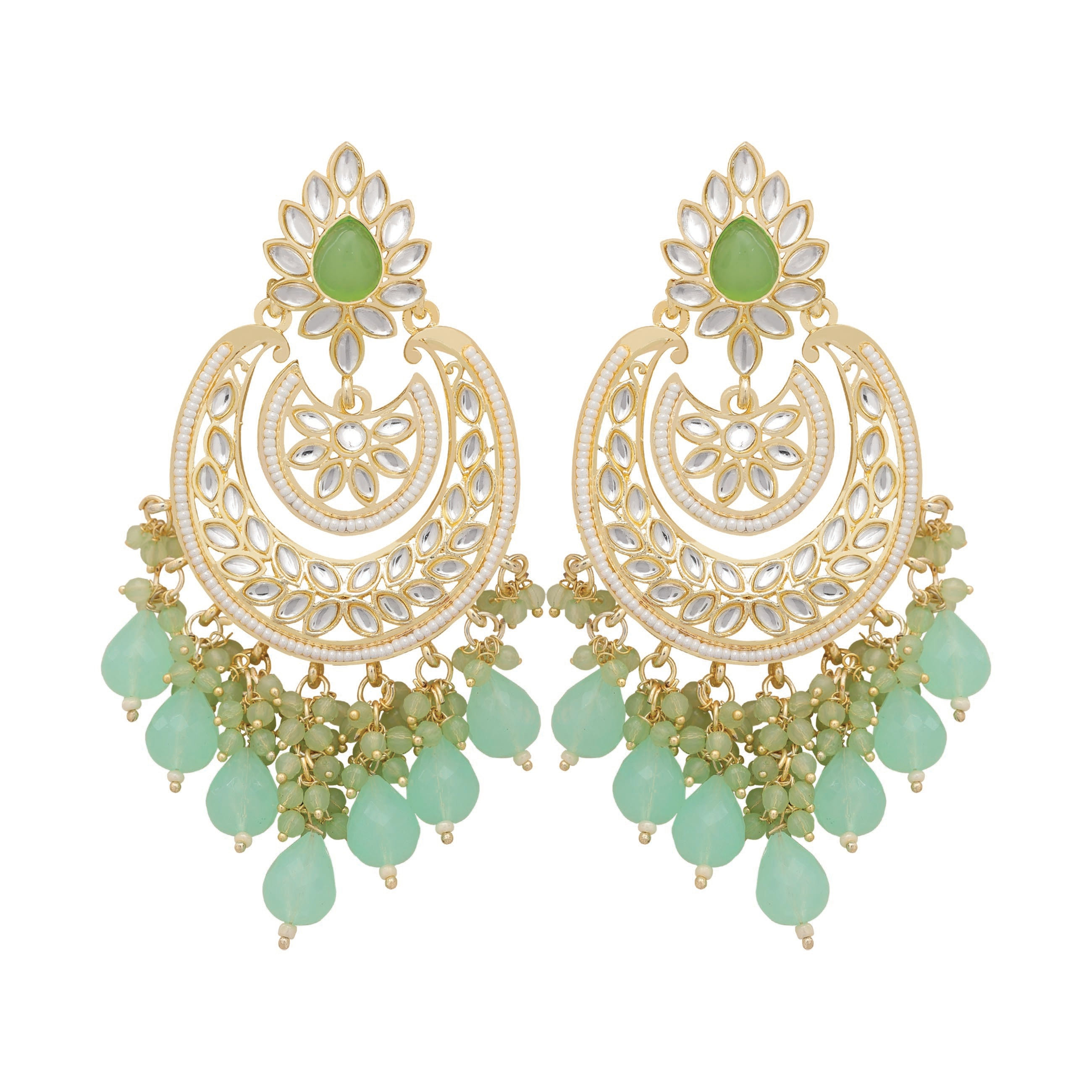 Royal Chandbali Splendor Kundan Earrings.....