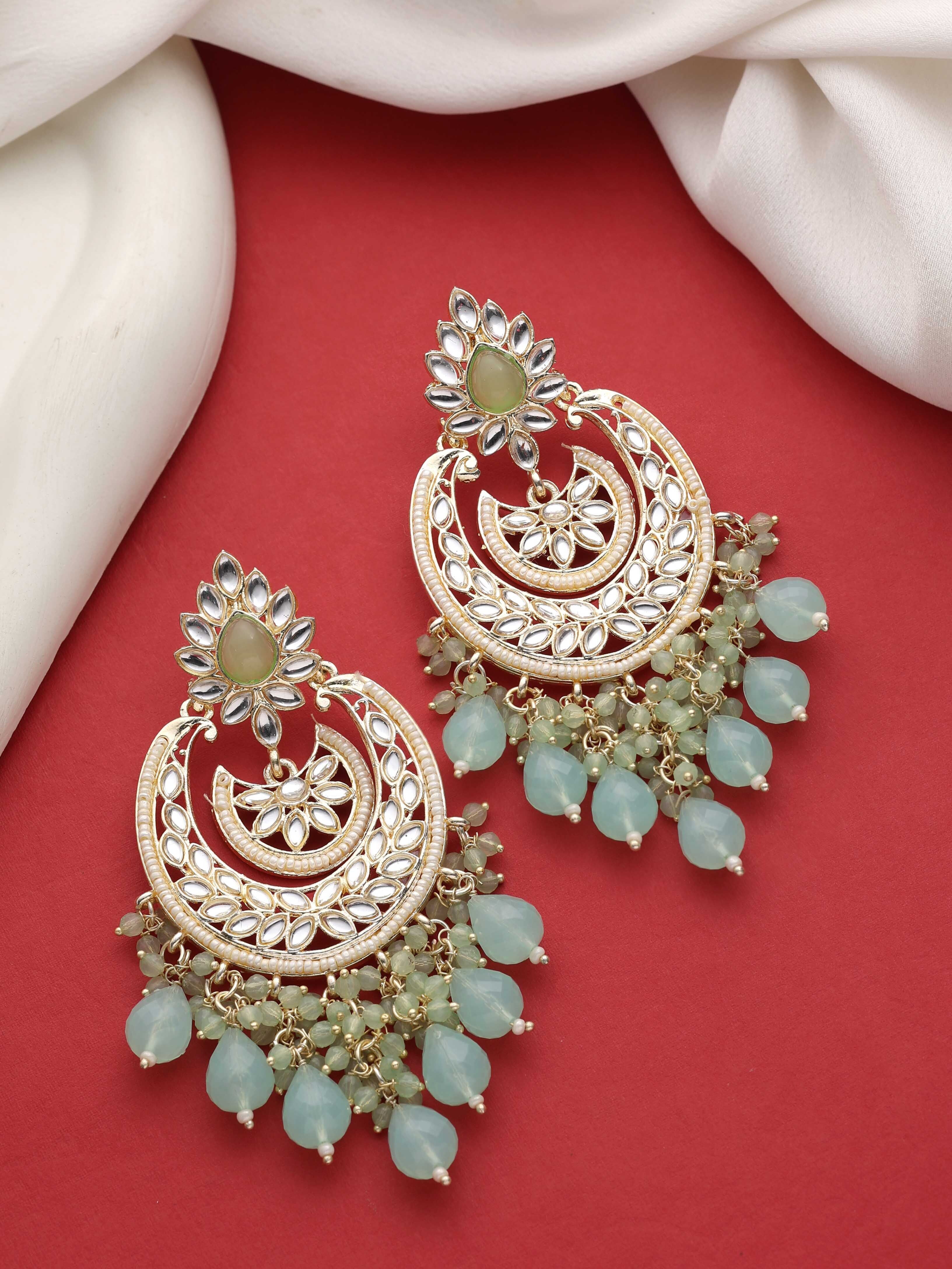 Royal Chandbali Splendor Kundan Earrings.....