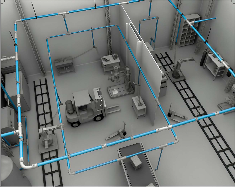 Aluminium Alloy Piping System For Compressed Air