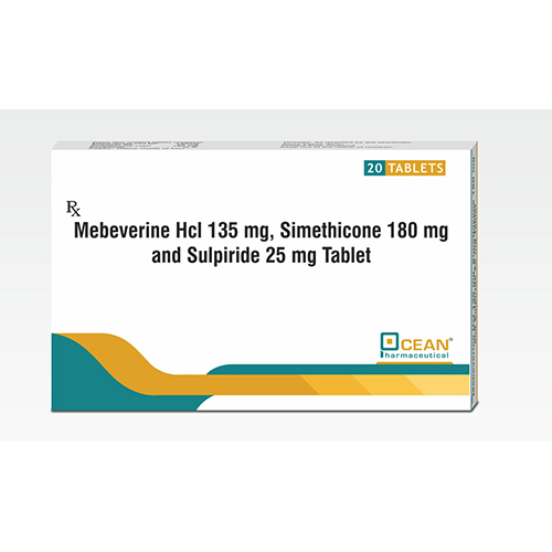 Mebeverine Hcl 135 Mg,Simethicone 180 Mg And Sulpiride 25 Mg Tablet