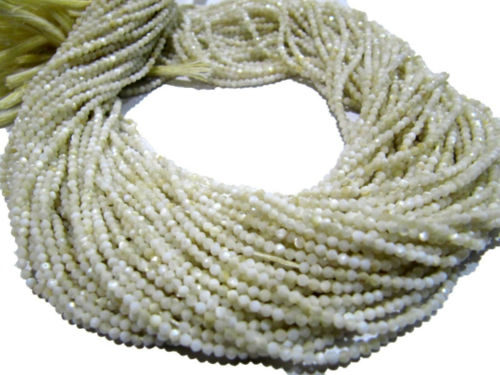 Natural Mother Of Pearl Rondelle Faceted 2mm Beads Strand 13 inches long