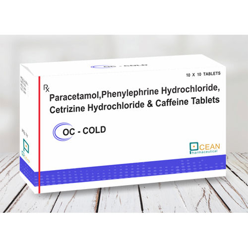 Paracetamol, Phenylepherine HCL , Cetrizine HCL And Caffeine Tablet