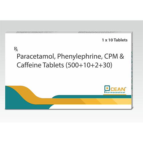 Paracetamol,Phenylephrine,CPM And Caffeine Tablets