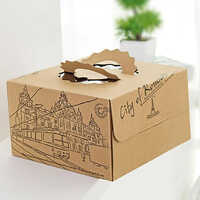 Cake Packaging Box - High-quality Plastic, Square Shape, Elegant Brown Color | Matte Lamination Finish For Moisture Protection, Ideal For Food Industry