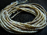 Natural Fresh water Pearl Rondelle  Plain 5mm Beads Strand 16 inches Long