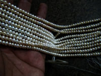 Natural Fresh water Pearl Rondelle  Plain 5mm Beads Strand 16 inches Long