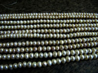 Natural Fresh water Pearl Rondelle  Plain 5mm Beads Strand 16 inches Long