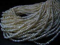 Natural Pearl Rondelle Plain 3mm Beads sold per Strand 13 inch Long