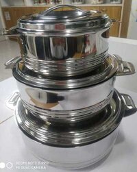 Stainless Steel Hot Pot Set - 1800, 2500, 5000 & 7500 Ml, Multicolor With Accessories For Versatile Cooking And Serving