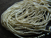 White Pearl 4mm Round Plain Beads sold per Strand 26 inch long Beads