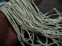 White Pearl 4mm Round Plain Beads sold per Strand 26 inch long Beads