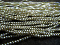 White Pearl 4mm Round Plain Beads sold per Strand 26 inch long Beads