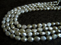 Natural Fresh water Pearl Tumbled Shape 8X10mm Beads Strand 16 inches Long