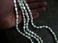 Natural Fresh water Pearl Tumbled Shape 8X10mm Beads Strand 16 inches Long