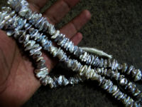 Natural Grey Pearl Freeshape Nugget 13 to 20mm Beads Strand 8 inches