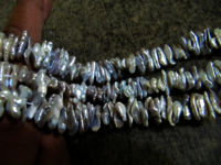 Natural Grey Pearl Freeshape Nugget 13 to 20mm Beads Strand 8 inches