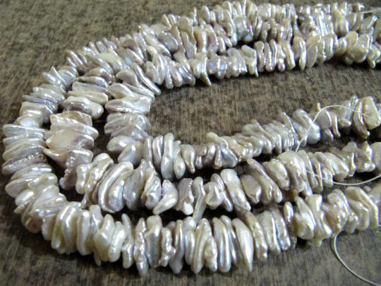 Natural Grey Pearl Freeshape Nugget 13 to 20mm Beads Strand 8 inches