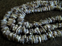 Natural Grey Pearl Freeshape Nugget 13 to 20mm Beads Strand 8 inches