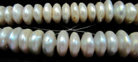 Natural Pearl Tyre shape Rondelle Plain Beads 15-16mm Strand 8inch long