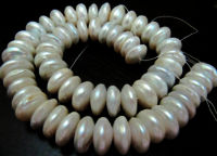 Natural Pearl Tyre shape Rondelle Plain Beads 15-16mm Strand 8inch long