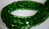 Peridot Hydro Quartz Cube Shape 5mm Plain Beads Per Strand 10 inches long