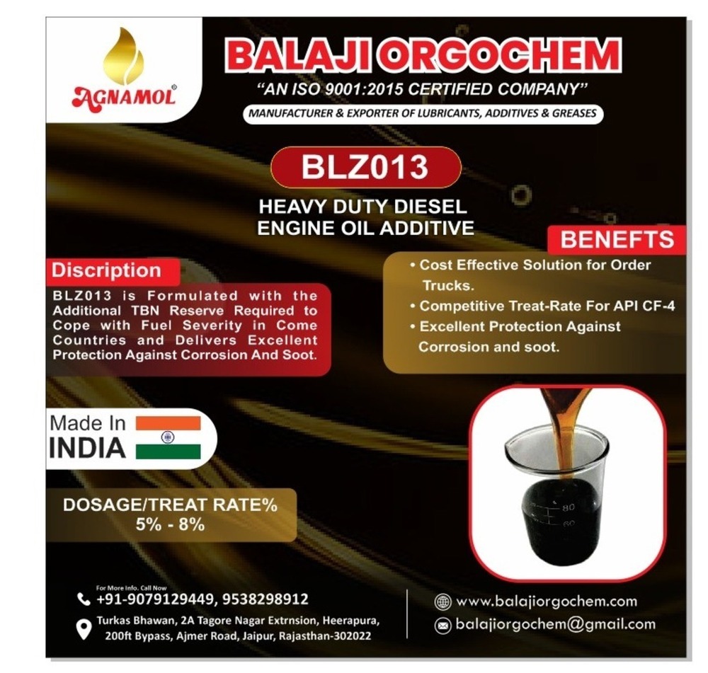 Heavy Duty Diesel Engine Oil Additive Package - Application: Automotive