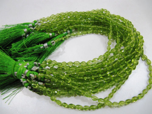 Natural Peridot Drops Shape Faceted 4x6mm to 5x7mm Beads Strands 9''Long