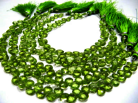 Natural Peridot Heart shape Faceted 5-6mm Beads Strand 8inches long