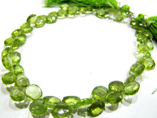 Natural Peridot Heart shape Faceted 5-6mm Beads Strand 8inches long