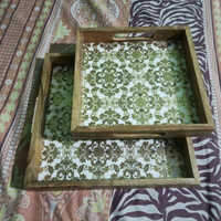 Wooden Square Tray Set