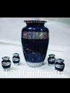 Classic Engraving, painted Black in white fire with tokens Cremation Ash Urn