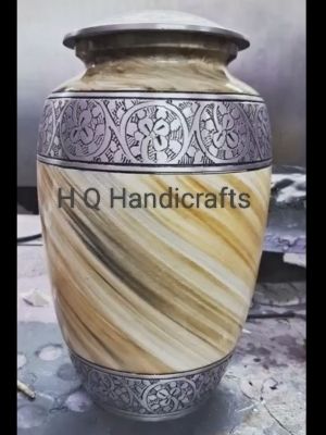 Classic Engraving, Multiple Painted Cremation Ash Urn - Material: Metal