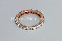 Round Rose Gold Natural Diamond Eternity Ring