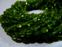 Natural Peridot Oval Mani Shape 3x5mm to 4x6mm Faceted Bead Strands 13''Long