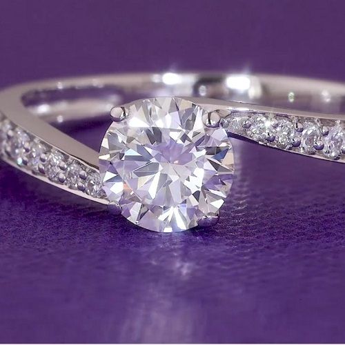 Beautiful Round Shape Ring 18k White Gold 0.976ct 18K WHITE Gold