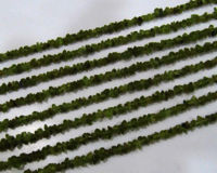 Natural Peridot Irregular Uncut Nugget 3-4mm Beads Strand 34 Inches Long