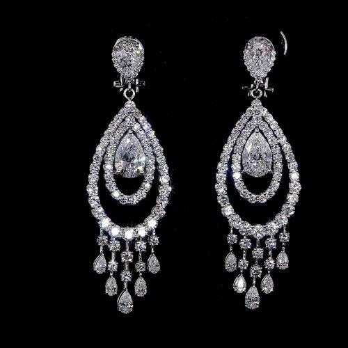 Beautiful Earrings 18kt White Gold 9.902ct 18K WHITE Gold