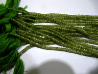 Natural Peridot color Cubic Zirconia Rondelle Faceted 3mm beads Strand 13'long