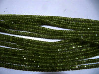 Natural Peridot color Cubic Zirconia Rondelle Faceted 3mm beads Strand 13'long