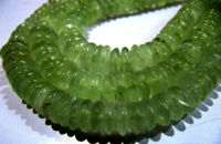 Natural Prehnite German Cut Plain Rondelle 6-10mm Graduated Beads 8 inch long