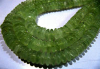 Natural Prehnite German Cut Plain Rondelle 6-10mm Graduated Beads 8 inch long