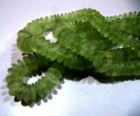 Natural Prehnite German Cut Plain Rondelle 6-10mm Graduated Beads 8 inch long